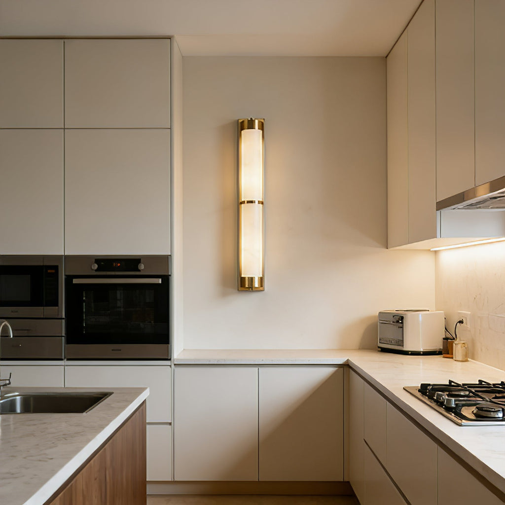 VUUE Cylindra Alabaster Brass Wall Light | wildoxy