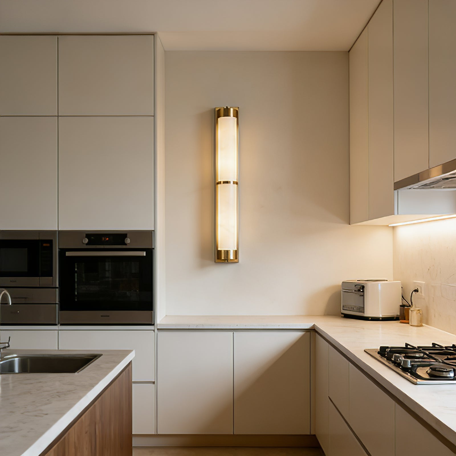 VUUE Cylindra Alabaster Brass Wall Light | wildoxy