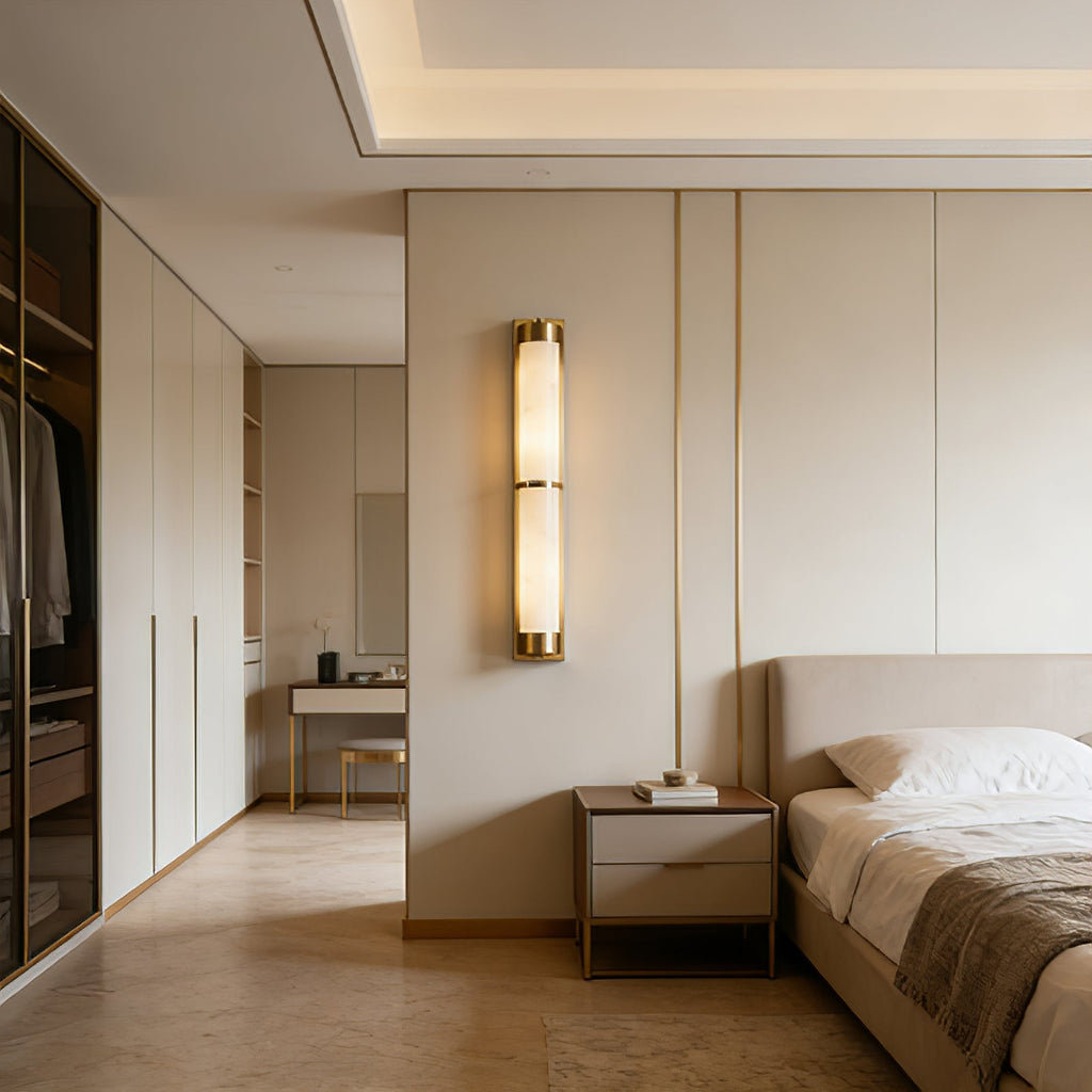 VUUE Cylindra Alabaster Brass Wall Light | wildoxy