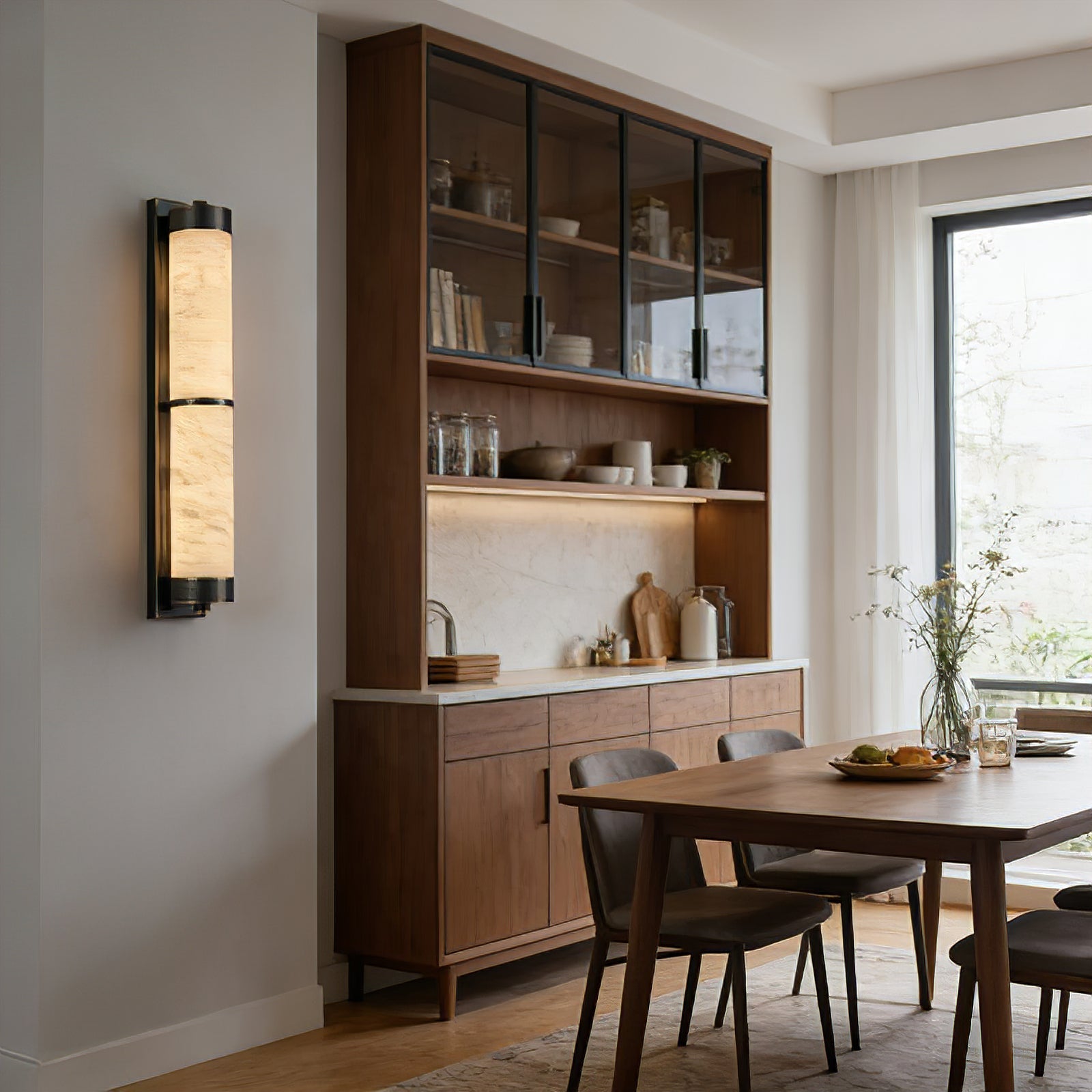 VUUE Cylindra Alabaster Brass Wall Light | wildoxy
