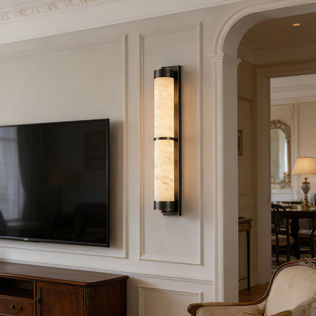 VUUE Cylindra Alabaster Brass Wall Light | wildoxy