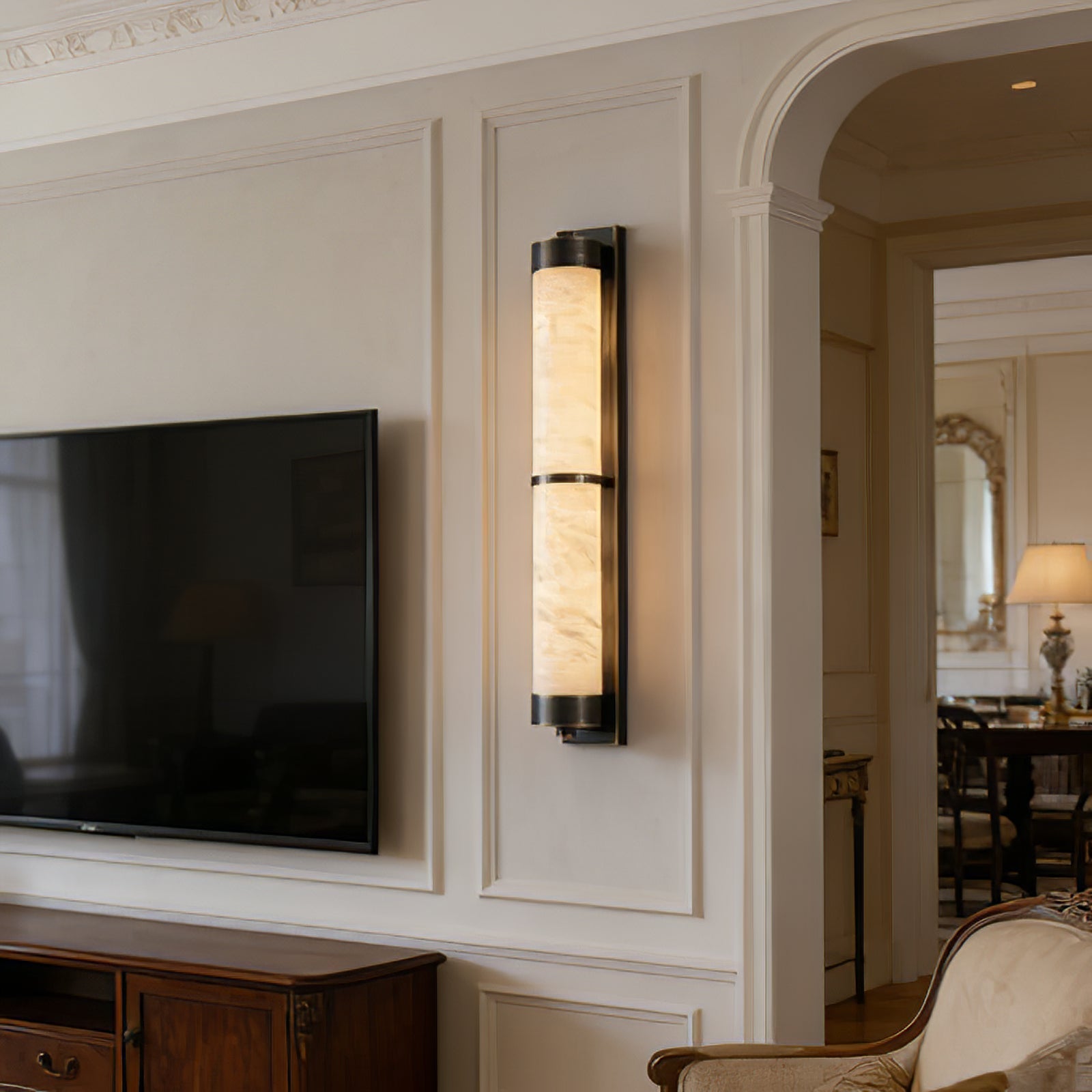 VUUE Cylindra Alabaster Brass Wall Light | wildoxy