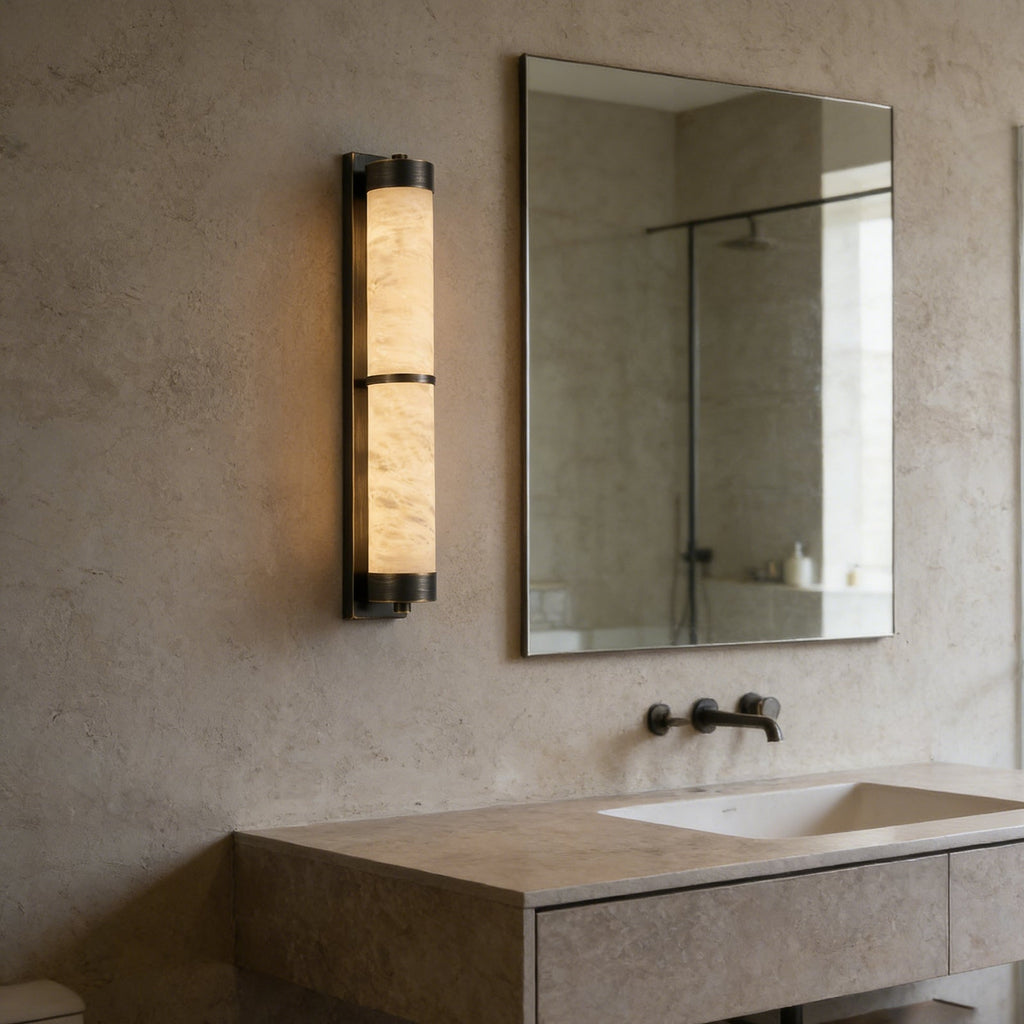 VUUE Cylindra Alabaster Brass Wall Light | wildoxy