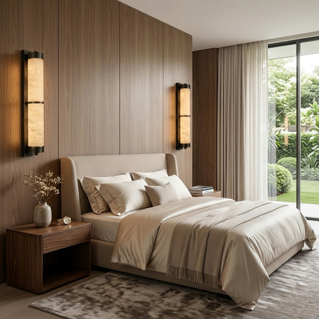 VUUE Cylindra Alabaster Brass Wall Light | wildoxy