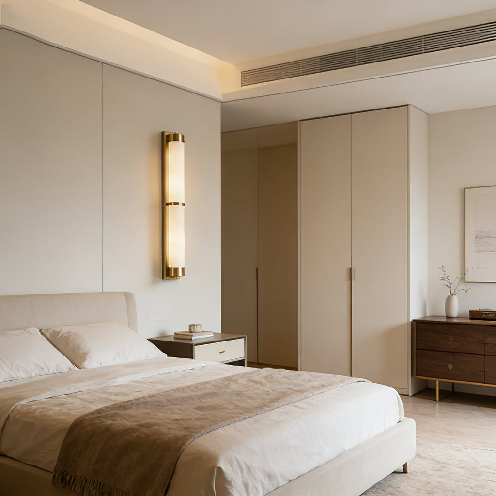 VUUE Cylindra Alabaster Brass Wall Light | wildoxy