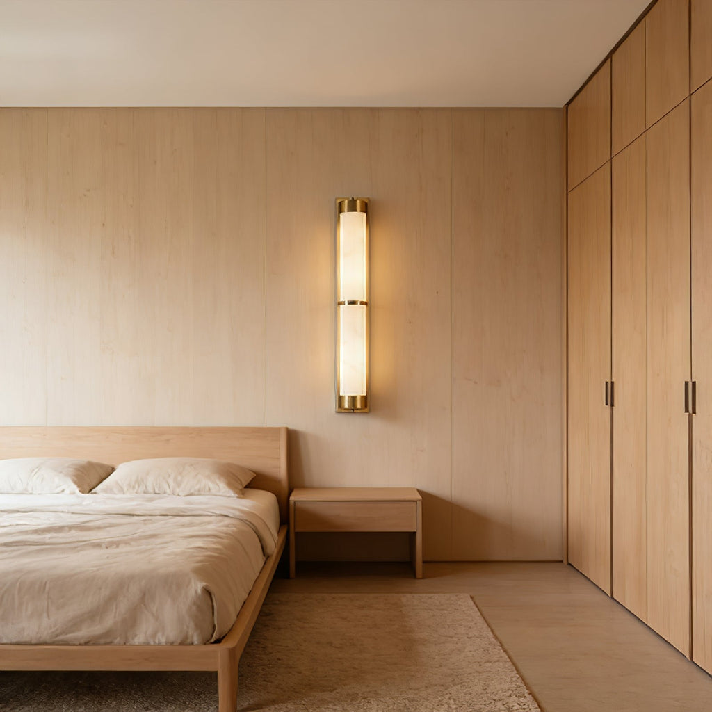 VUUE Cylindra Alabaster Brass Wall Light | wildoxy
