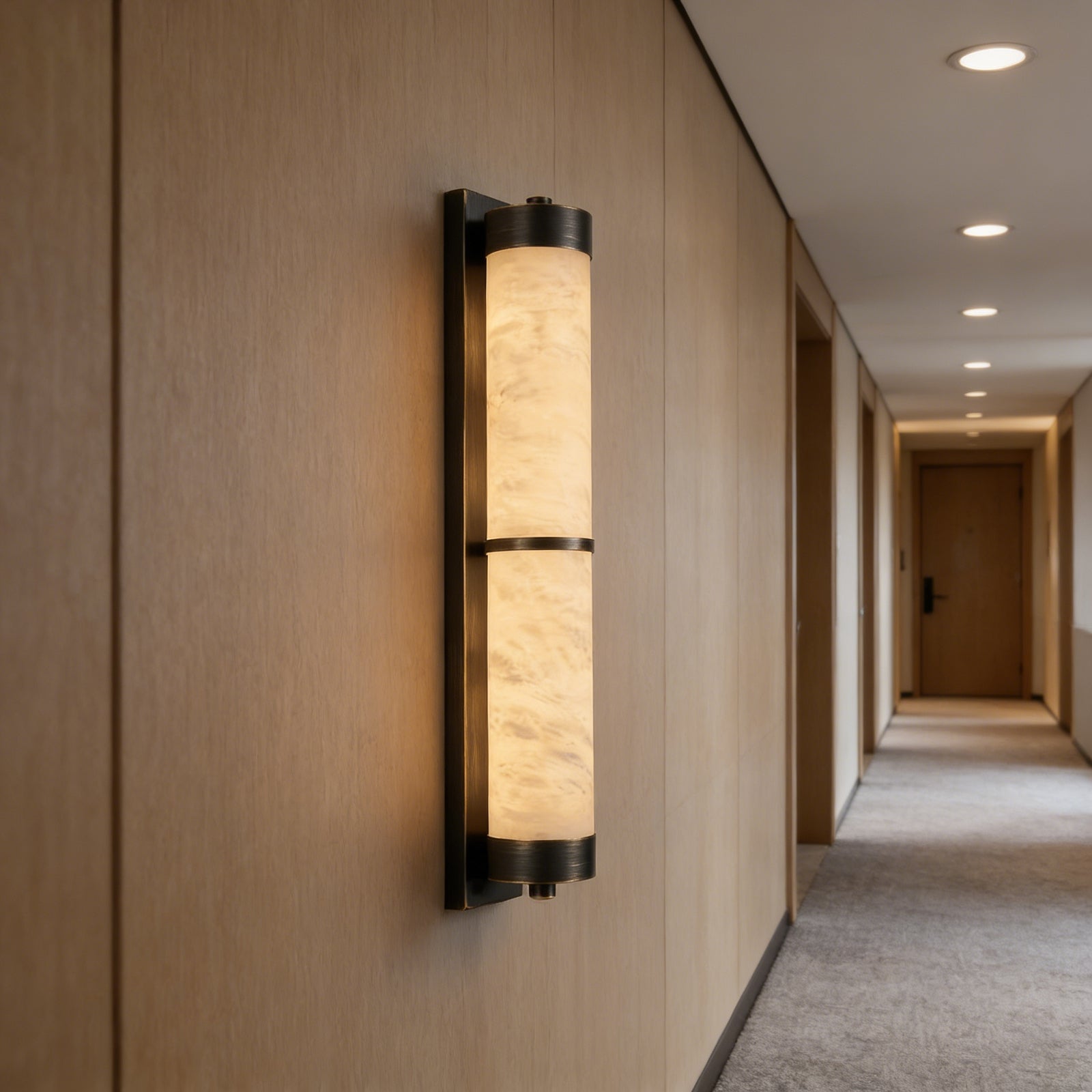 VUUE Cylindra Alabaster Brass Wall Light | wildoxy