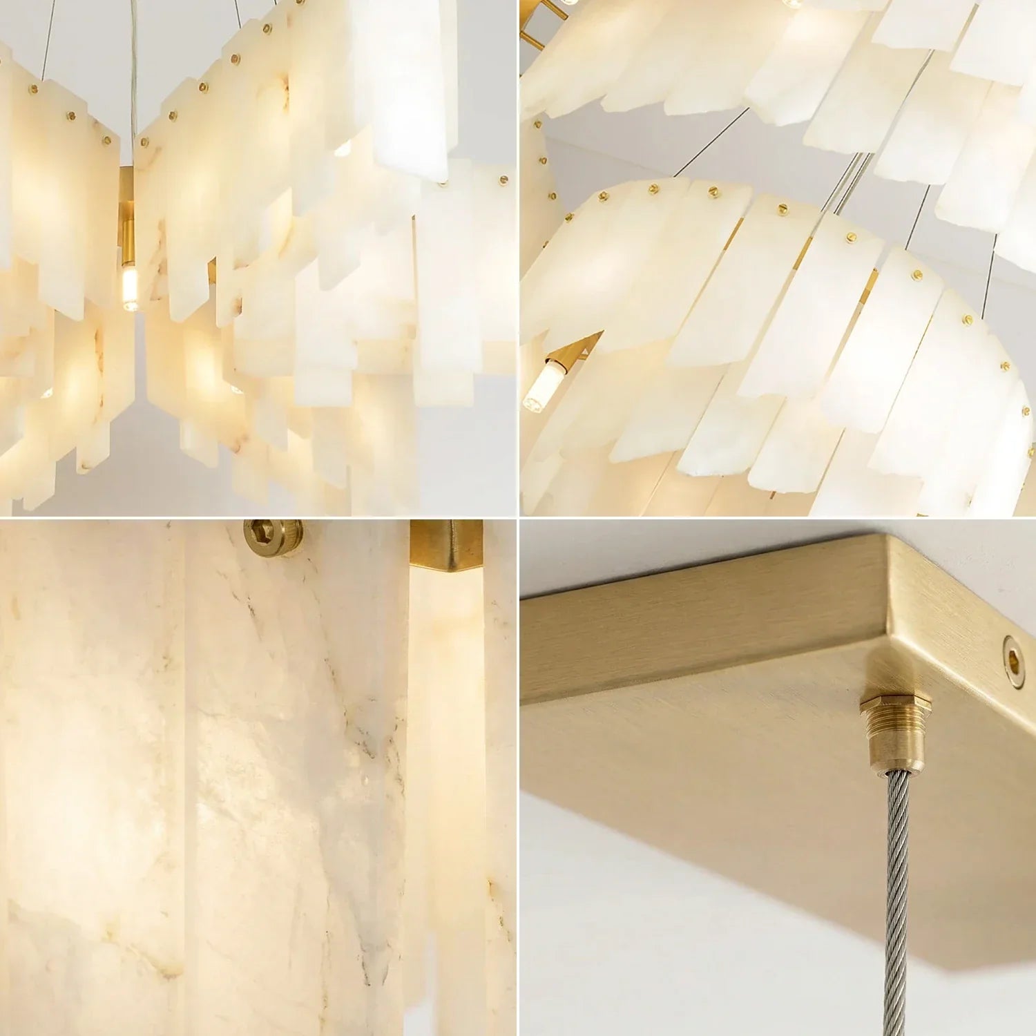 Cascade Alabaster Tiered Brass Chandelier | wildoxy