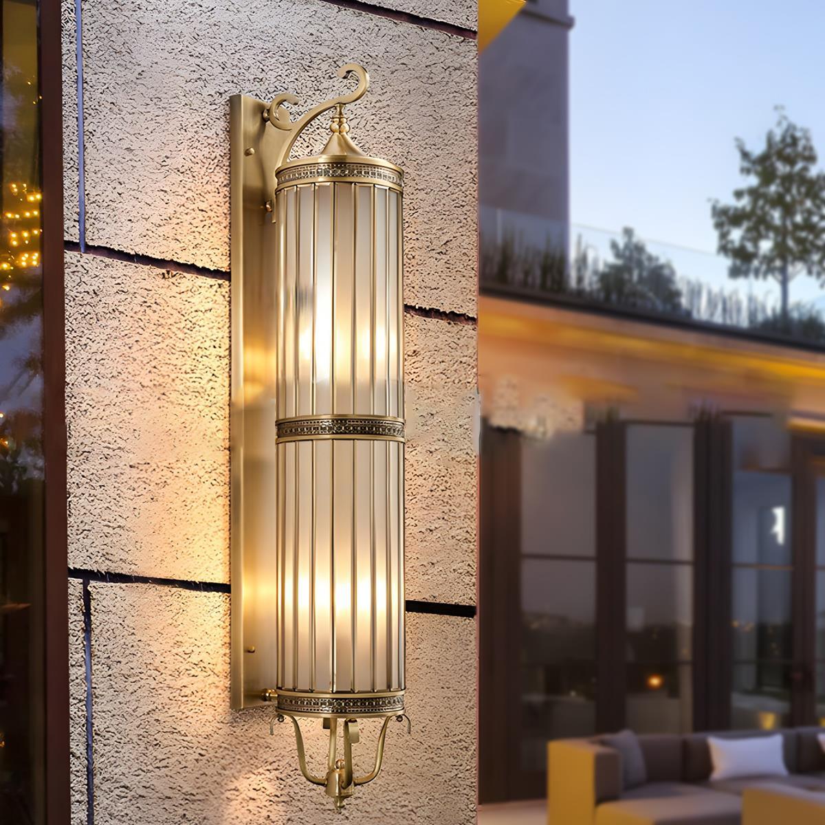 מנורת קיר חיצונית עמידה למים — LED חמים בסגנון וינטג׳ מודרני של אמצע המאה