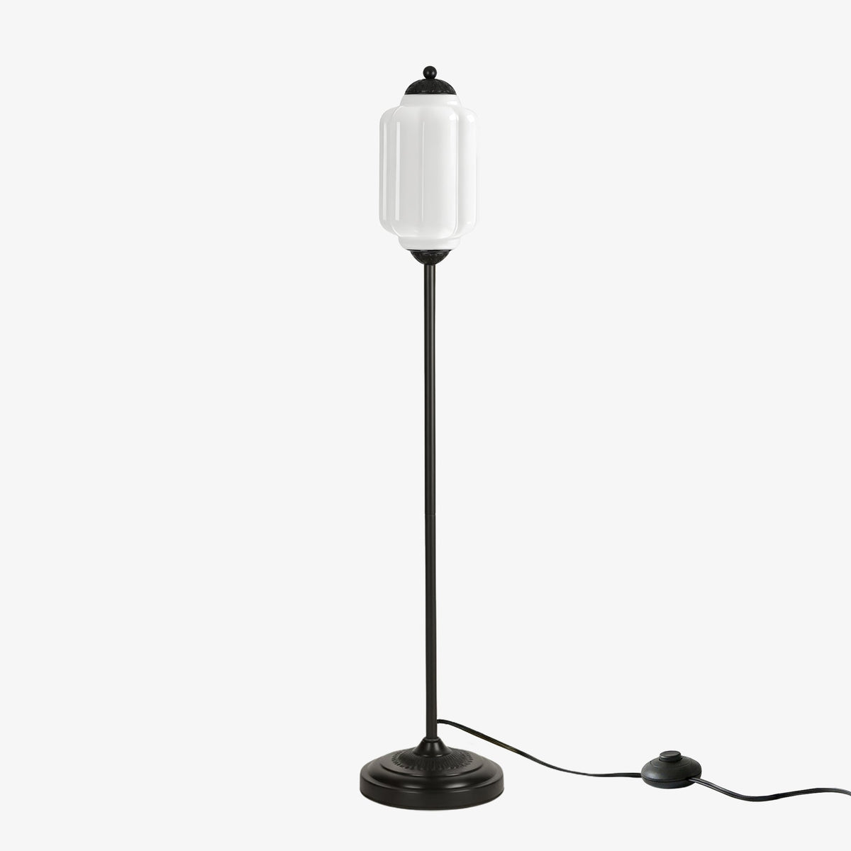 Glas-Stehlampe in Kürbisform — retro-inspirierter organischer Stil