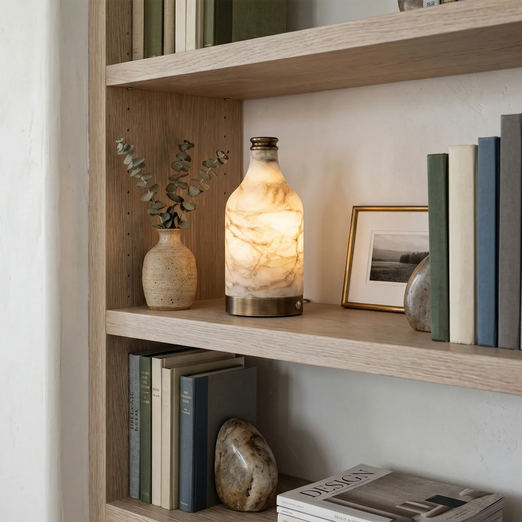 Wine Bottle Alabaster Table Lamp | wildoxy