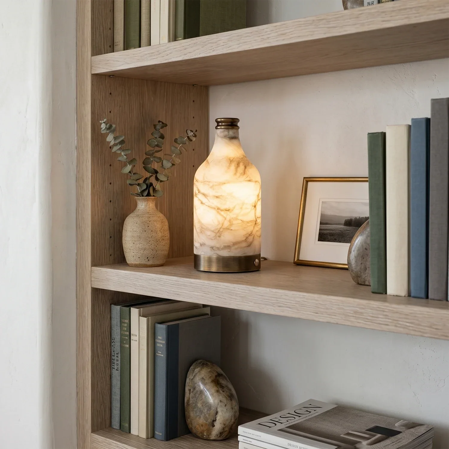 Wine Bottle Alabaster Table Lamp | wildoxy