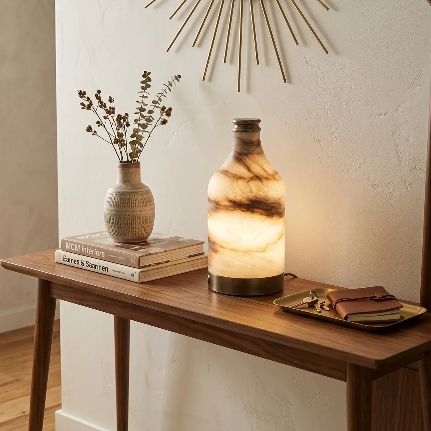 Wine Bottle Alabaster Table Lamp | wildoxy