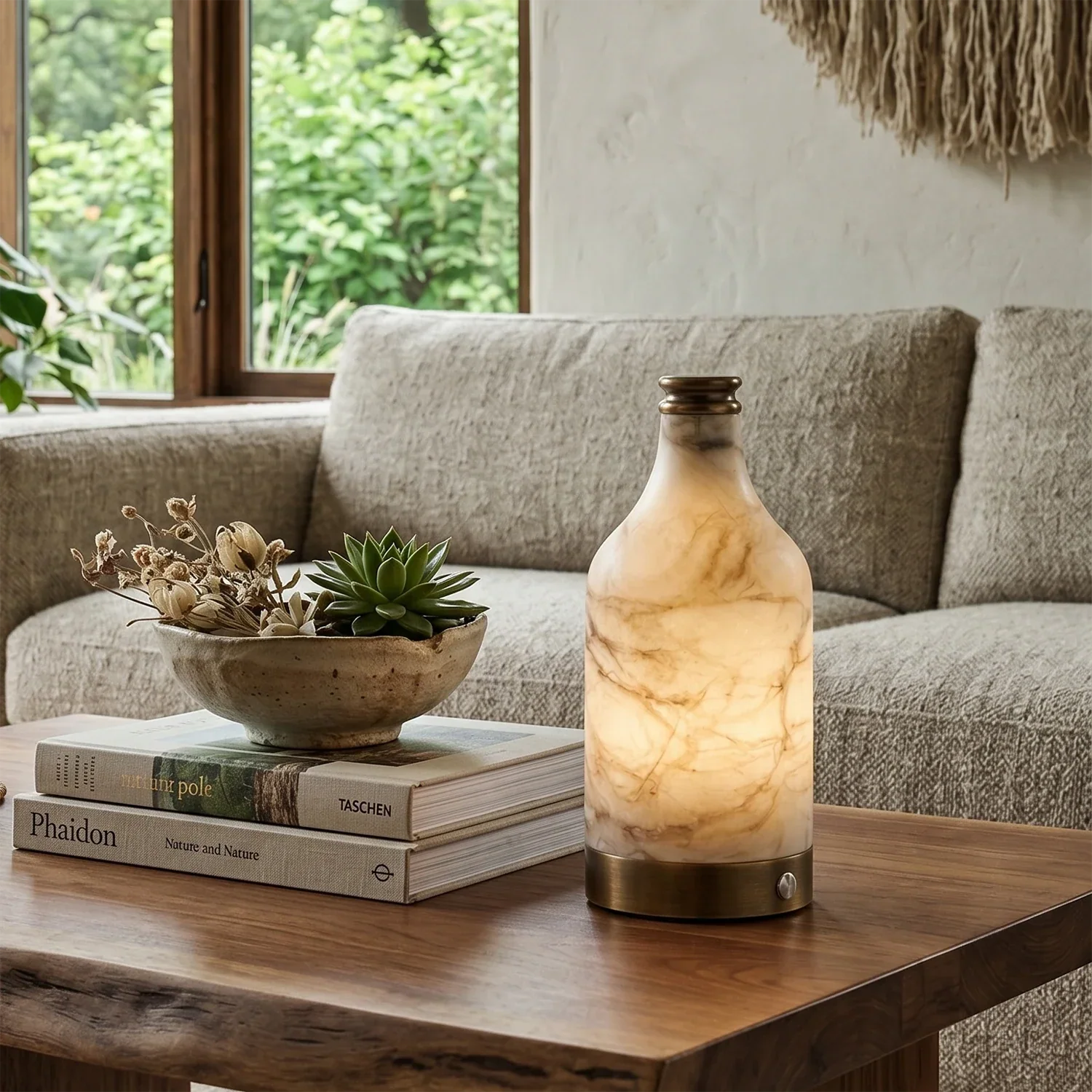 Wine Bottle Alabaster Table Lamp | wildoxy