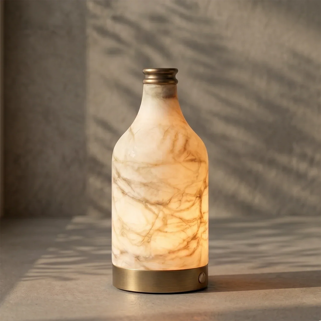 Wine Bottle Alabaster Table Lamp | wildoxy