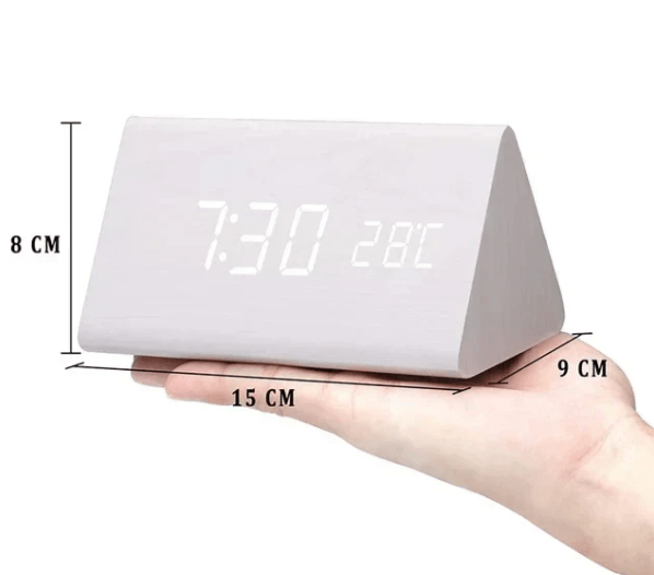 LED hodiny Ambiwood s hlasovým ovládáním — hladký dřevěný rám, jednoduchý minimalistický design