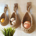 Woven Hemp Rope Hanging Baskets – Handmade Boho Storage