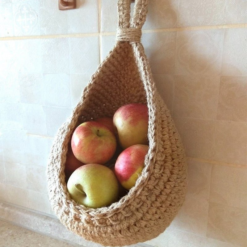 Woven Hemp Rope Hanging Baskets – Handmade Boho Storage