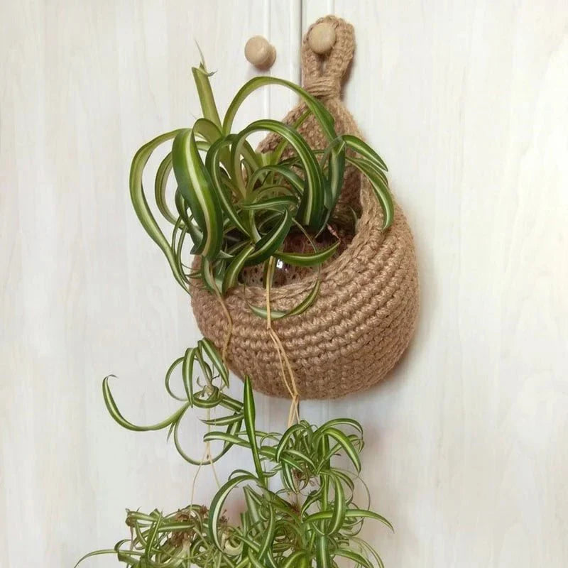 Woven Hemp Rope Hanging Baskets – Handmade Boho Storage