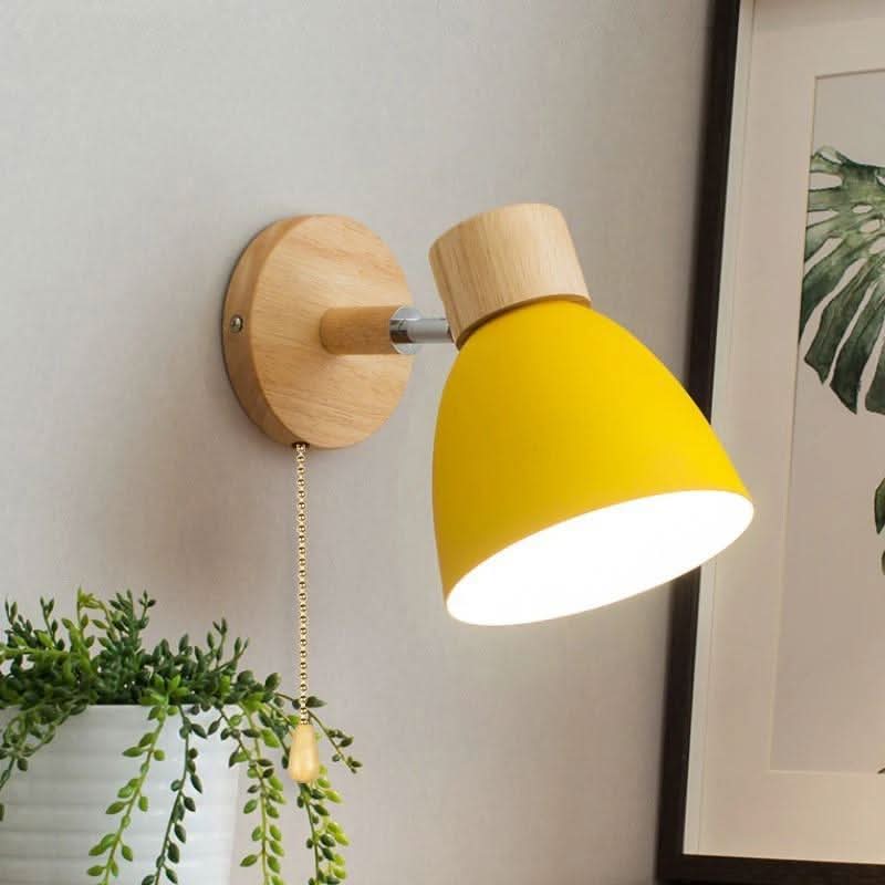 Lámpara de pared de madera Calmara — diseño de estilo nórdico, efecto de resplandor ambiental