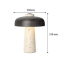 Vrimlie Aurelia Stone and Metal Table Lamp — Downward Warm LED Light
