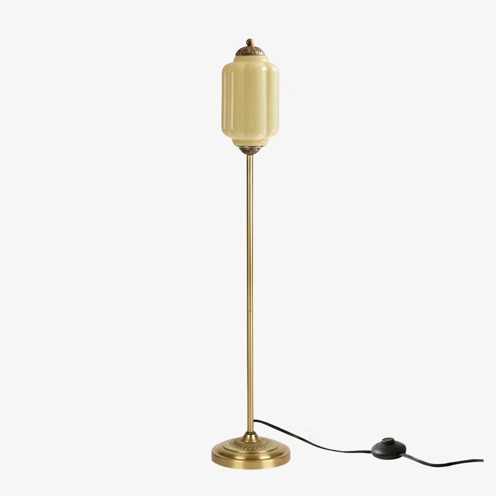 Glas-Stehlampe in Kürbisform — retro-inspirierter organischer Stil