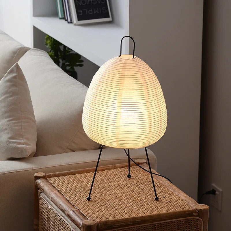 Traditional Japanese Rice Paper Shade LED Table Lamp