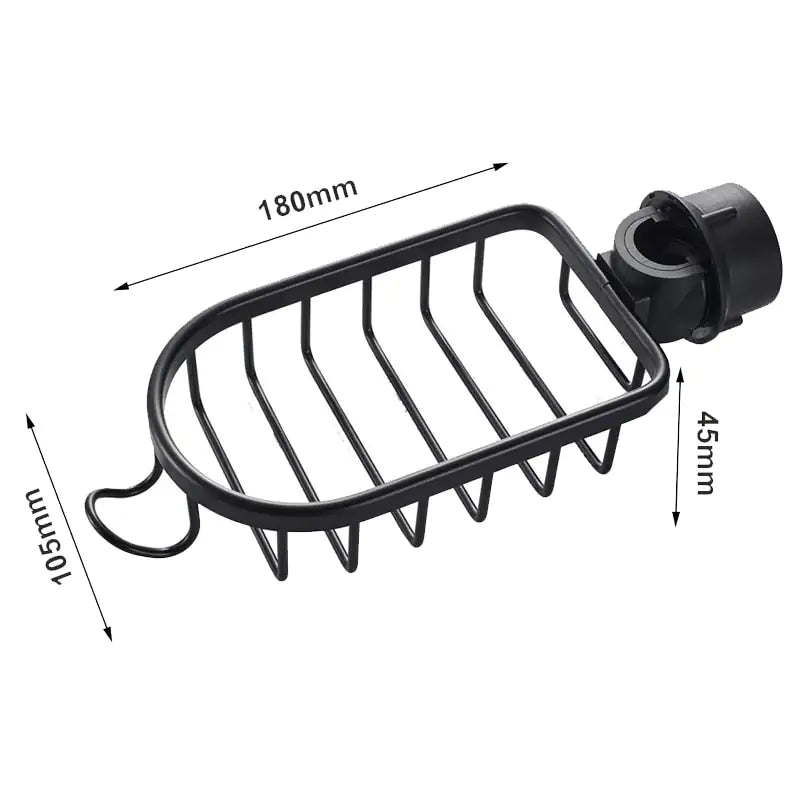 Stainless Steel Showerhead Shelf — No-Drill Soap Rack